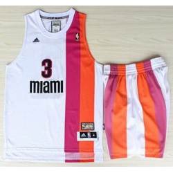 Miami Floridians Heat 3 Dwyane Wade ABA Hardwood Classic Swingman Jerseys Shorts NBA Suits