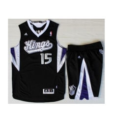 Sacramento Kings 15 DeMarcus Cousins Black Revolution 30 Swingman Suits