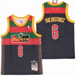 Men B&R Remix Jersey Hawks 6 The District Black Throwback Jersey