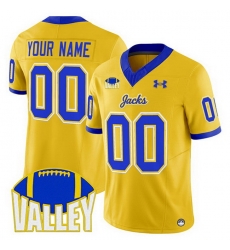 Men South Dakota State Jackrabbits Active Player Custom Gold 2025 F U S E  Vapor Limited Stitched Football Jersey
