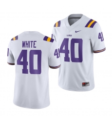 LSU Tiger Devin White White Game Men'S Jersey