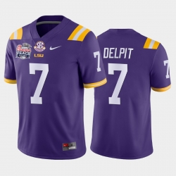 LSU Tiger Grant Delpit Purple Away Men'S Jersey