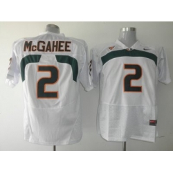 Hurricanes #2 Willis McGahee White Embroidered NCAA Jerseys