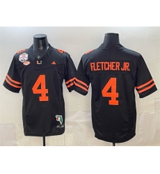 Men Miami Hurricanes 4 Mark Fletcher Jr Black F U S E Fiesta Bowl Champions Florida Patch Stitched Football Jersey Men Miami Hurricanes 4 Mark Fletcher Jr Black F U S E Fiesta Bowl Champions Florida Patch Stitched Football Jersey