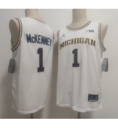 Men Michigan Wolverines  1 Trey McKenney White 2026 Vapor Limited Stitched Football Jersey