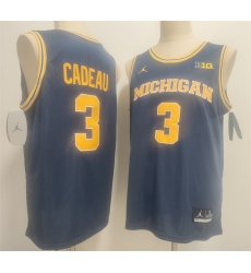 Men Michigan Wolverines  3 Elliot Cadeau Navy 2026 Vapor Limited Stitched Football Jersey