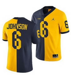 Michigan Wolverines 2021 22 Cornelius Johnson Navy Maize Split Edition College Football Jersey