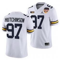 Michigan Wolverines Aidan Hutchinson White 2021 Orange Bowl College Football Playoff Jersey