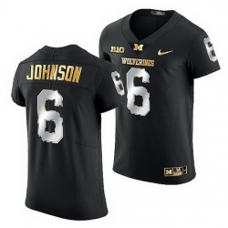 Michigan Wolverines Cornelius Johnson 2021 22 Golden Edition Elite Football Black Jersey