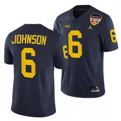 Michigan Wolverines Cornelius Johnson Navy 2021 Orange Bowl College Football Playoff Jersey