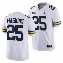 Michigan Wolverines Hassan Haskins White College Football Men Jersey