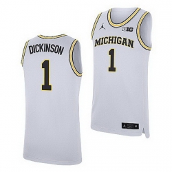 Michigan Wolverines Hunter Dickinson White Replica Jersey