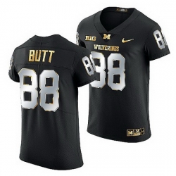 Michigan Wolverines Jake Butt Golden Edition National Award Winner Black Jersey