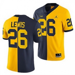 Michigan Wolverines Jourdan Lewis Navy Maize Split Edition Nfl Alumni Jersey