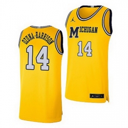 Michigan Wolverines Rico Ozuna Harrison Maize Retro Limited Basketball Jersey