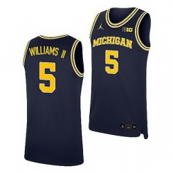 Michigan Wolverines Terrance Williams Ii Navy Replica College Basketball Jersey