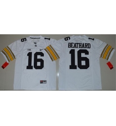 Hawkeyes #16 C  J  Beathard White Stitched NCAA Jersey