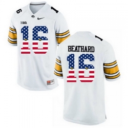 Iowa Hawkeyes 16 C J Beathard White USA Flag College Football Limited Jersey