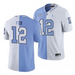 North Carolina Tar Heels Tomon Fox College Football White Blue Split Edition Game Jersey