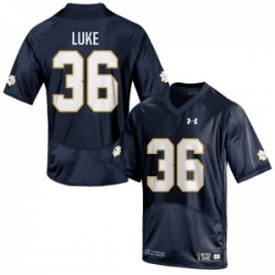 Men Under Armour 36 Replica Navy Blue Cole Luke Notre Dame Fighting Irish Alumni Football Jersey