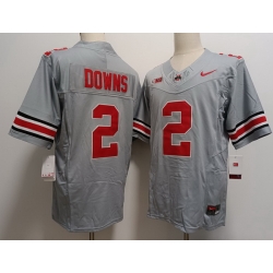 Men Ohio State Buckeyes Caleb Downs #2 Gray F U S E Stitched NCAA Football Jersey