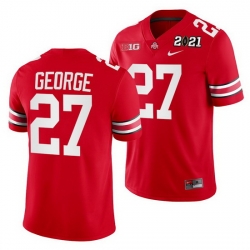 Ohio State Buckeyes Eddie George Scarlet 2021 Sugar Bowl Champions College Football Playoff College Football Playoff Jersey