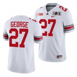 Ohio State Buckeyes Eddie George White 2021 Sugar Bowl Champions College Football Playoff College Football Playoff Jersey 0