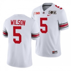 Ohio State Buckeyes Garrett Wilson White 2021 Sugar Bowl Champions College Football Playoff College Football Playoff Jersey 0