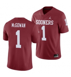 Oklahoma Sooners Seth Mcgowan Crimson Game Men'S Jersey