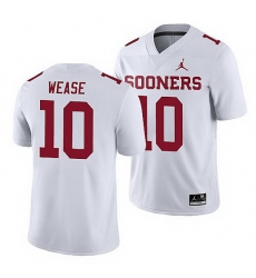 Oklahoma Sooners Theo Wease White Game Men'S Jersey