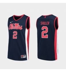 Men Ole Miss Rebels Devontae Shuler Navy Replica College Basketball Jersey