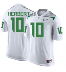 MEN'S JUSTIN HERBERT JERSEY #10 OREGON DUCKS WHITE