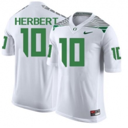 MEN'S JUSTIN HERBERT JERSEY #10 OREGON DUCKS WHITE