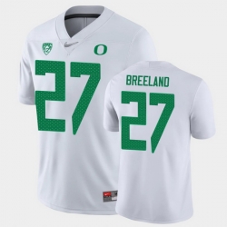 Men Oregon Ducks Jacob Breeland Game White College Football Jersey