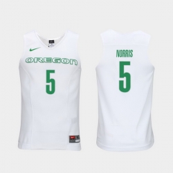 Men Oregon Ducks Miles Norris White Elite Authentic Performance College Basketball Jersey