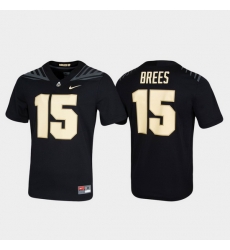 Men Purdue Boilermakers Drew Brees 15 Black Untouchable Replica Game Jersey