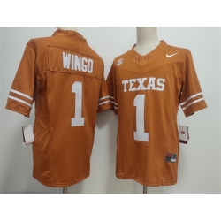 Men Texas Longhorns  1 Ryan Wingo Orange 2026 F U S E  Stitched Jersey