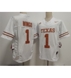 Men Texas Longhorns  1 Ryan Wingo White 2026 F U S E  Stitched Jersey