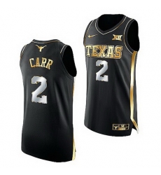 Texas Longhorns Marcus Carr Black Golden Edition 2021 Top Transfers Jersey