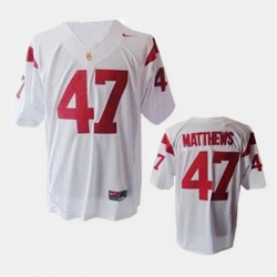 Men Usc Trojans Clay Matthews College Football White Jersey