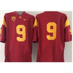 USC Trojans #9 Red PAC 12 C Patch Stitched NCAA Jersey