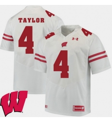 Men Wisconsin Badgers A.J. Taylor White Alumni Football Game Ncaa 2018 Jersey