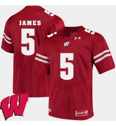 Men Wisconsin Badgers Chris James Red Alumni Football Game Ncaa 2018 Jersey