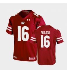 Men Wisconsin Badgers Russell Wilson Replica Red Football Jersey