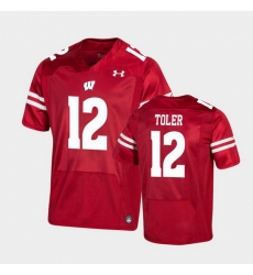 Men Wisconsin Badgers Titus Toler Premier Red Football Jersey