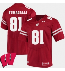 Men Wisconsin Badgers Troy Fumagalli Red Alumni Football Game Ncaa 2018 Jersey