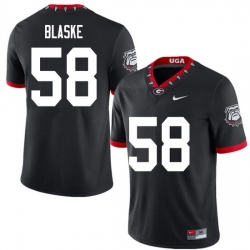 2020 Men #58 Austin Blaske Georgia Bulldogs Mascot 100th Anniversary College Football Jerseys Sale-B