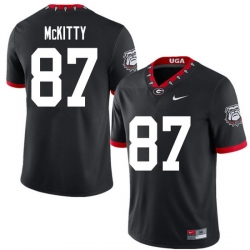 2020 Men #87 Tre McKitty Georgia Bulldogs Mascot 100th Anniversary College Football Jerseys Sale-Black