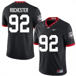 2020 Men #92 Julian Rochester Georgia Bulldogs Mascot 100th Anniversary College Football Jerseys Sal