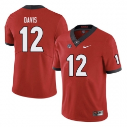 Men #12 Rian Davis Georgia Bulldogs College Football Jerseys Sale-red